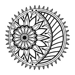 Mandala intricate design with pattern art and coloring spiritual