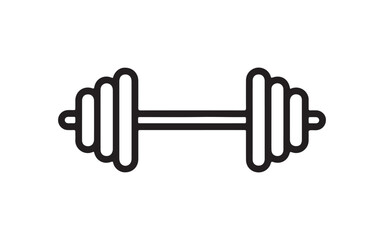 Barbell icon. Black Barbell icon on white background. Vector illustration