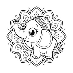 Mandala intricate design with pattern art and coloring spiritual