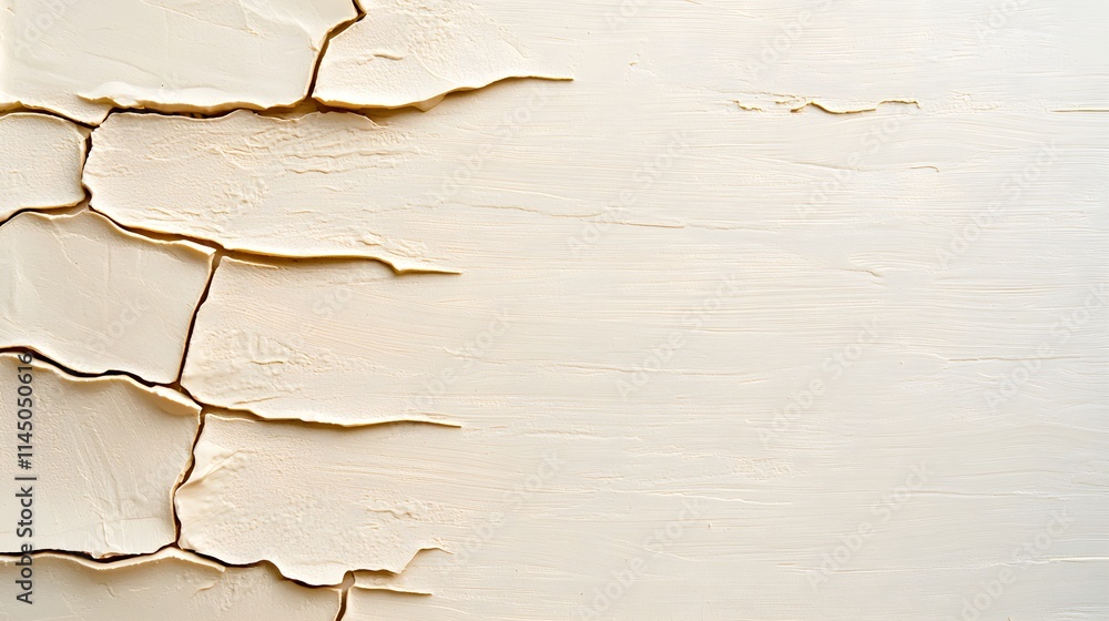Poster cracked textured surface with light cream color and patterns