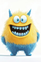 Fototapeta premium Illustration of funny cartoon monster on white background. Halloween holiday