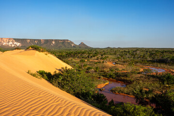 View of Dunas do Jalapão (Jalapão Dunes) at Jalapão State Park - Tocantins, Brazil
