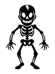 full skeleton in playful or eerie poses illustration