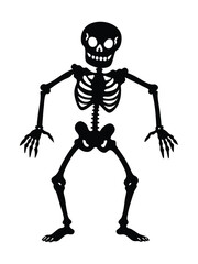 full skeleton in playful or eerie poses illustration
