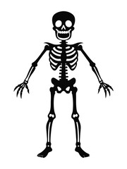 full skeleton in playful or eerie poses illustration