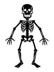 full skeleton in playful or eerie poses illustration