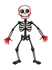 full skeleton in playful or eerie poses illustration