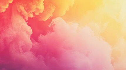 Ethereal Swirls of Colorful Smoke in Shades of Pink, Orange, and Yellow Creating a Dreamy Abstract Background for Artistic Projects and Designs