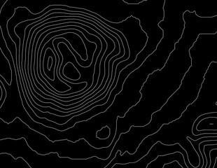 Curvas de nivel, mapa topográfico sobre fondo negro © Stockchi