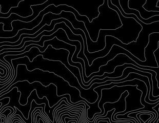 Curvas de nivel, mapa topográfico sobre fondo negro © Stockchi