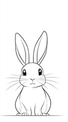 Adorable Cartoon Rabbit Sitting Calmly