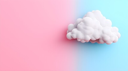 Soft White Cloud on Pink and Blue Background for Creative Concepts