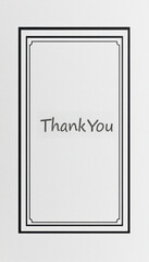 Elegant Black and White Thank You Card Template for Professional and Personal Use