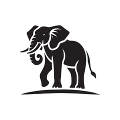 elephant silhouette vector line art logo illustration