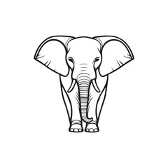 elephant silhouette vector line art logo illustration