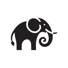 elephant silhouette vector line art logo illustration