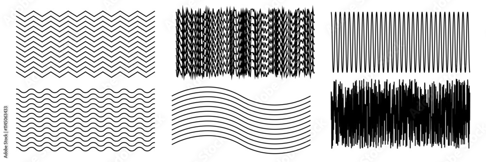 Wall mural set of pattern texture with crosshatch hand drawn line. organic scribble shape drawing with pencil. 