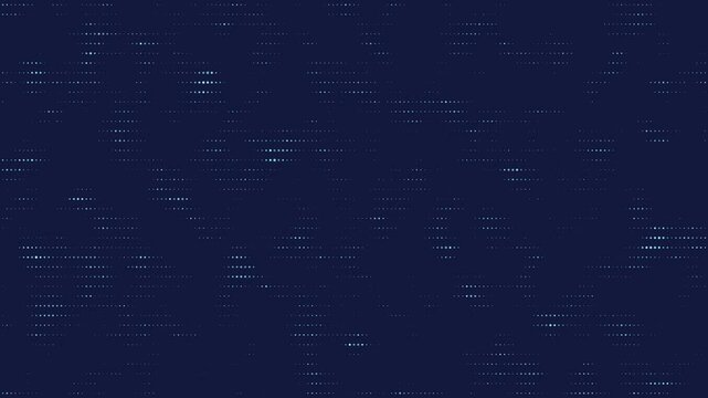 Technology background with lined particles flashing lights dots seamless loop animation navy blue motion background