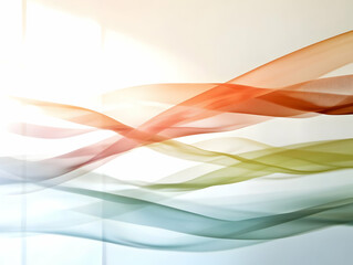 Abstract Lines Flow and Curve Gracefully with Pastel Colors in Soft Light and Dreamlike Ambiance. Background with Digital Art and Gradient. Fluid Motion with Abstract Shapes.