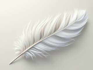 Fototapeta premium Gentle beauty of a delicate white feather resting on a smooth surface capturing the essence of purity and elegance in the soft light of a serene environment