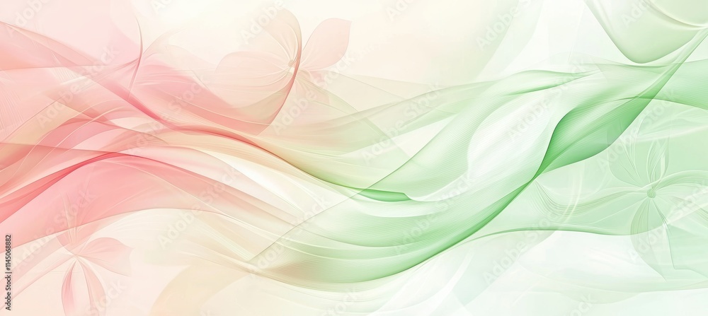 Poster airy abstract spring background with flowing pastel shapes for web and social media design