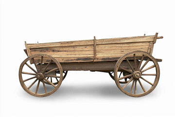 Obraz premium Rustic wooden cart displayed with rustic charm