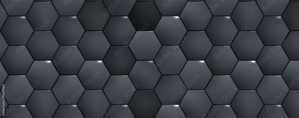 Poster Geometric hexagon abstract background with simple polygonal elements