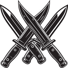 knives silhouette vector art Illustration file
