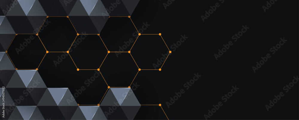 Aufkleber Geometric hexagon abstract background with simple polygonal elements