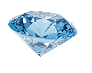 Blue diamond isolated on transparent background. 
