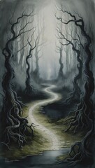 spooky halloween landscape