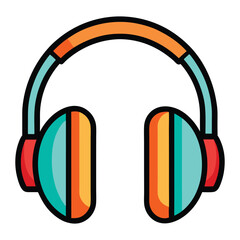 headphone vector art with white background