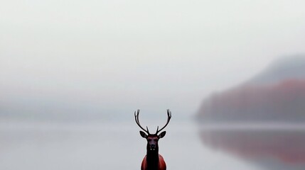 Majestic Elk Roaming in Serene Mountainous Landscape