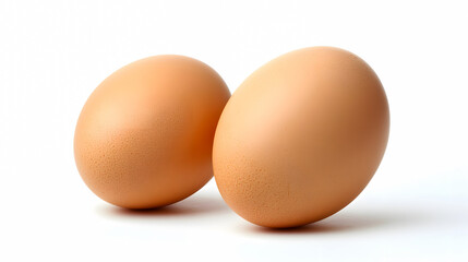 Two eggs isolated on a white background.
