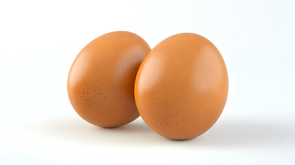 Two eggs isolated on a white background.