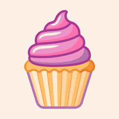 cupcake sweet dessert icon design isolated







