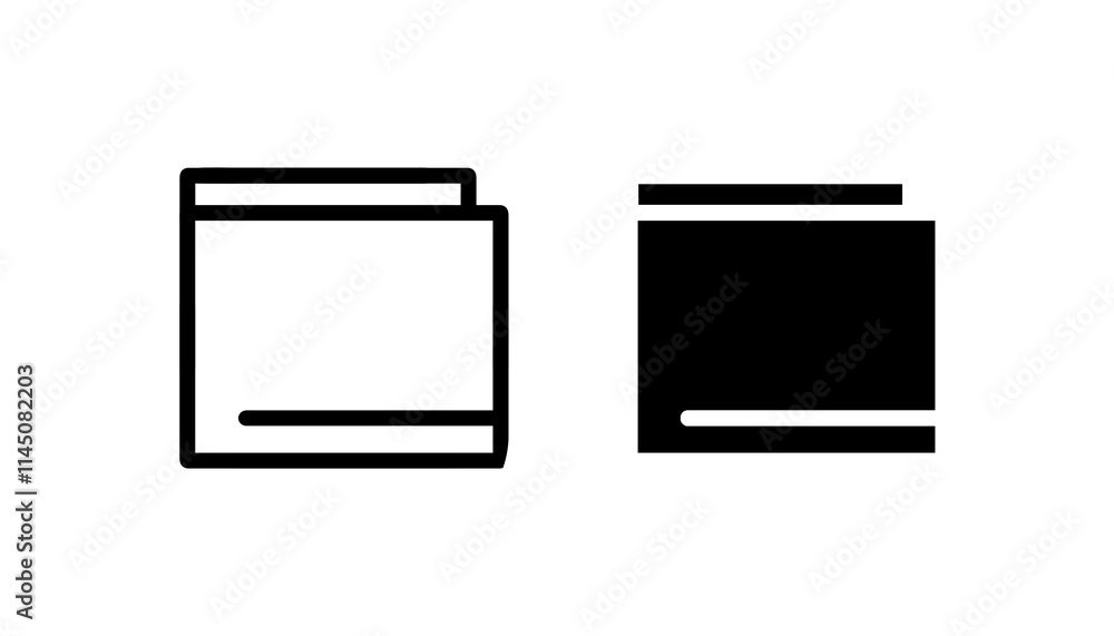 Poster wallet icon set with simple and modern design for web