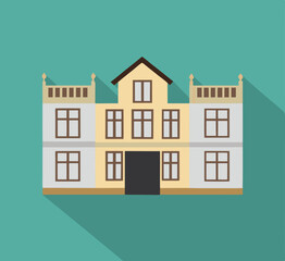 beautiful mansion isolated icon

