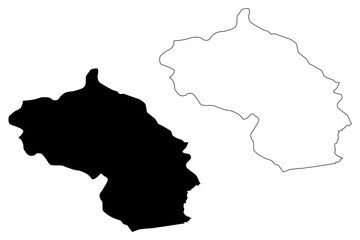 Berane Municipality (Montenegro, Municipalities of Montenegro) map vector illustration, scribble sketch Berane map