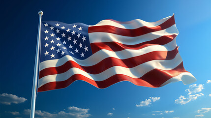 Obraz premium american flag waving in the wind