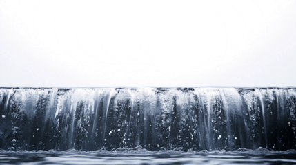 waterfall effect with misty droplets isolated on transparent background