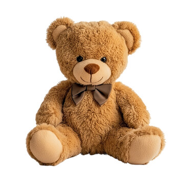 Naklejki brown teddy bear plush toy white background