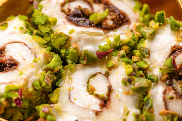 Sweet food Turkish delight, traditional food, assorted locum