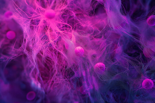 Microscopic view of loose connective tissue. Medical background