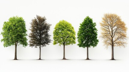 Obraz premium Aligning varieties of forest trees in two rows of six standard specimens natural landscape photography outdoor viewpoint diverse arboreal concepts for seo impact