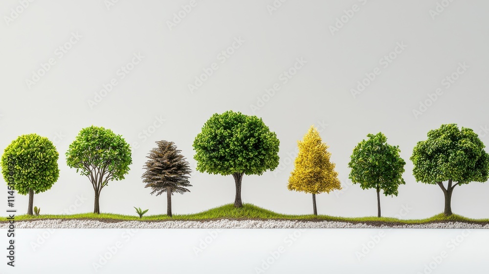 Poster arranging small tropical trees in two rows a guide to planting display and care in your garden envir