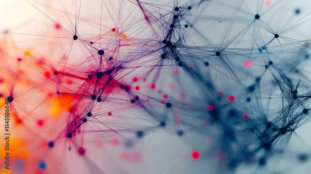 Aufkleber abstract network of business data points