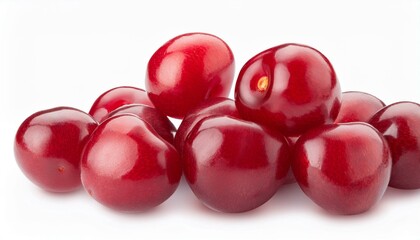 Sweet cherries pile is isolated on a background. Clipping path.