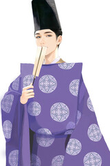 狩衣を着た男性（紫）