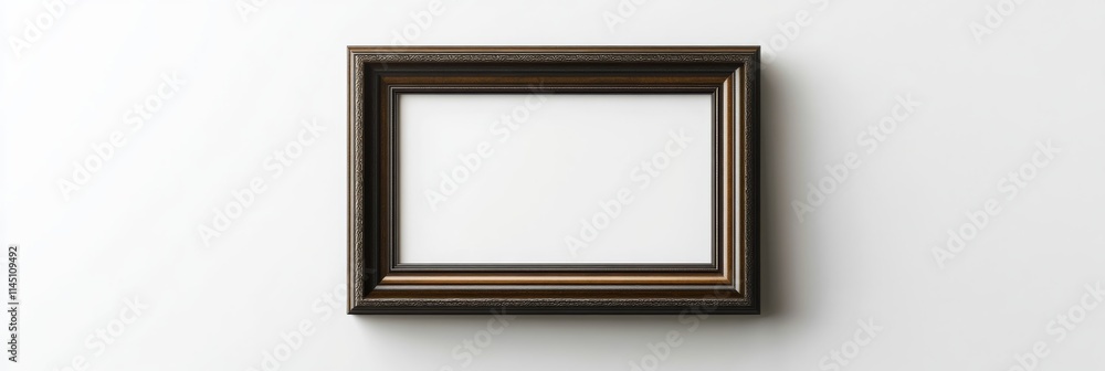 Poster a 3d empty picture frame mockup, isolated on a clean white background with ample room for artwork in